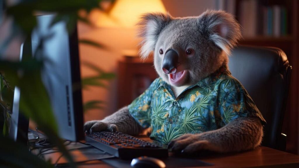 Un Koala qui profite des soldes CBD
