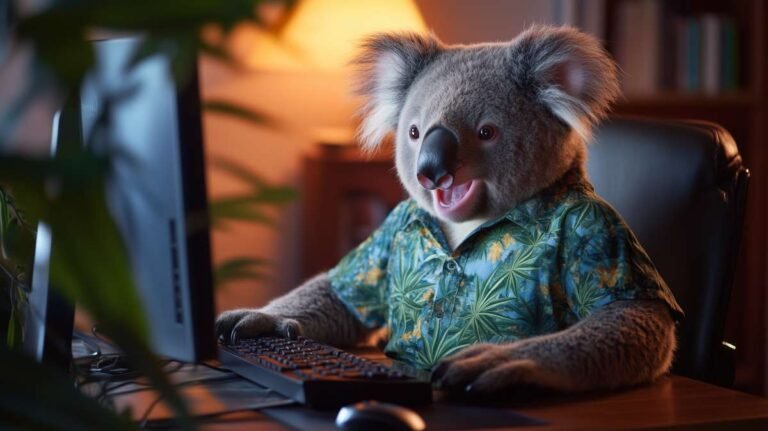Un Koala qui profite des soldes CBD