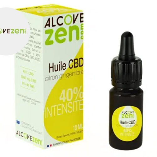 Huile CBD 40% Bio Citron Gingembre (10ml) - Alcovezen