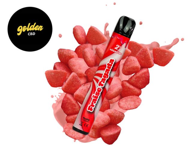 Puff Fraise 2% nicotine (jetable) - Golden CBD
