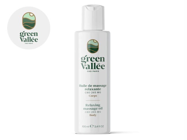 Huile de massage CBD relaxante Green Vallée