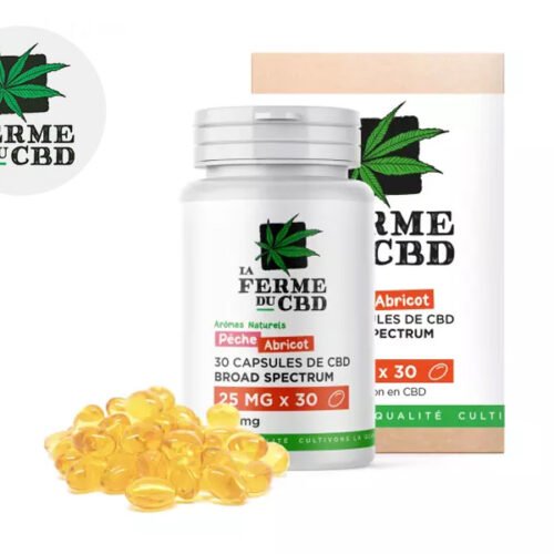 Gélules CBD Pêche-Abricot 750mg - La Ferme du CBD