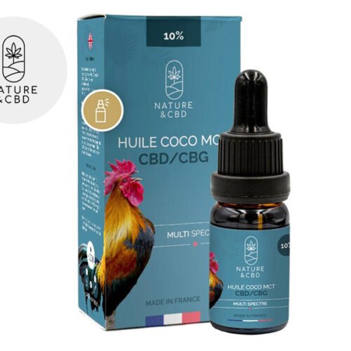 Huile MCT CBD CBG 10% bio (Coco) (10ml) - Nature et CBD