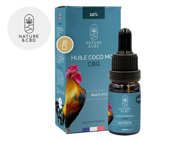 Huile MCT CBG 10% bio (Coco) (10ml) - Nature et CBD