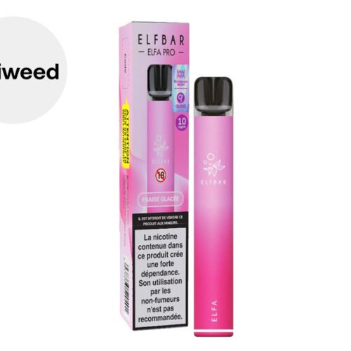 Puff Fraise 1% nicotine (rechargeable) - Elfabar
