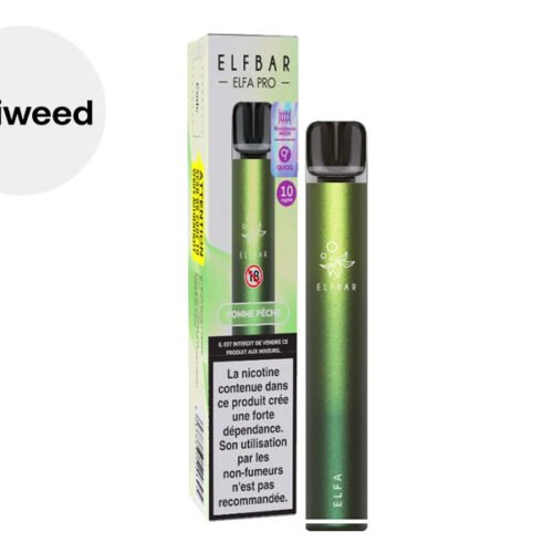 Puff Pomme Pêche 1% nicotine (rechargeable) - Elfabar