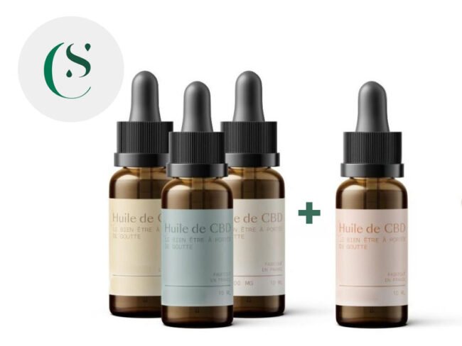 Pack 3+1 Huiles CBD 10% bio (40ml) - Hemēka