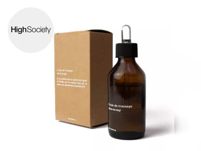 huile de massage cbd high society